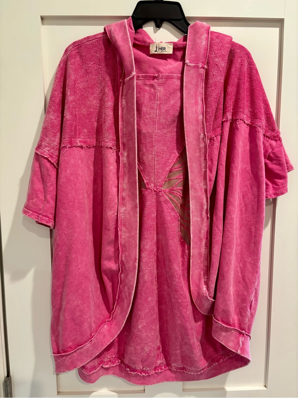 Pink Hooded Short-Sleeve Top